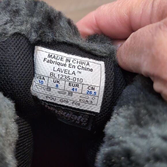 Columbia Black Suede Lavela Faux Fur Lined Lace Up Winter Women's Boots Size 10 - Picture 8 of 14